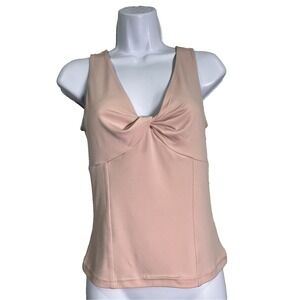 Express Tank Top Womens M Pink V-Neck Twist Front Sleeveless Coquette Balletcore